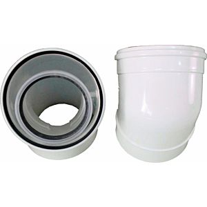 Wolf exhaust bend DN100/150 concentric 2651110 2 pieces, 45 degrees, made of PP