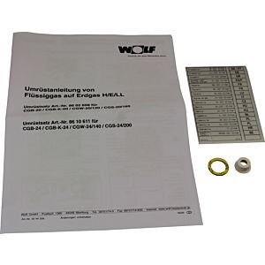 Wolf kit de conversion gaz liquide - gaz naturel 8610611 et gaz naturel E - LL, pour CGB-(K)-24