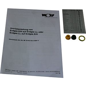 Kit de conversion Wolf gaz naturel E - Ergas LL 8610612 et vice versa, pour CGB-11