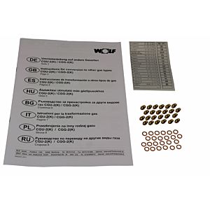 Wolf conversion kit natural gas LL or liquid gas 8612654 to natural gas E, for CGU-2(K)