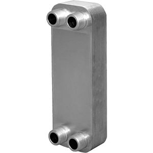 Échangeur de chaleur à plaques Wolf 2071888 75 kW, 1&quot;, avec capot isolant, acier inoxydable, 313x313mm