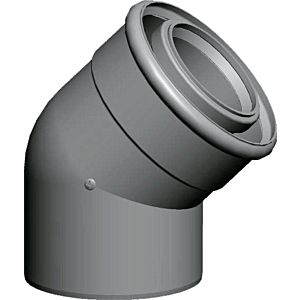 Wolf Bogen 2651472 45°, DN80/125, jeu de 2 pièces, enfichable, blanc