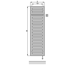 Radiateur électrique design Zehnder Metropolitan Bar ZM1Z1140G600020 MEPE-080-040/GD, 805 x 400 mm, Telegris 2, RAL 7046