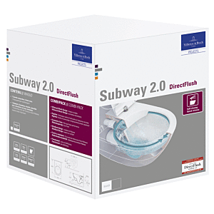 Villeroy & Boch Subway 2.0 Combi Pack 5614R2R1 weiß Ceramicplus, WC spülrandlos mit WC-Sitz