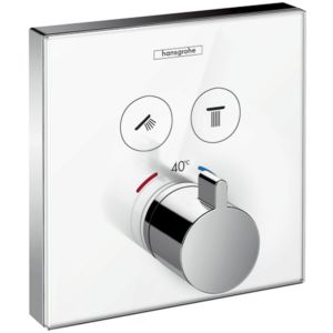 hansgrohe ShowerSelect Brausethermostat 15738400 Unterputz Thermostat, 2 Verbraucher, weiss-chrom