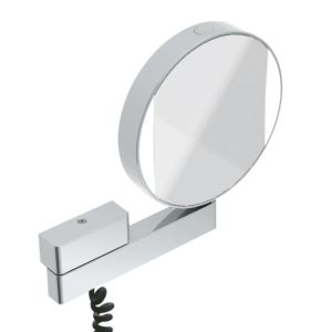 Emco LED Rasier- und Kosmetikspiegel 109506018 chrom, mit Spiralkabel/Stecker