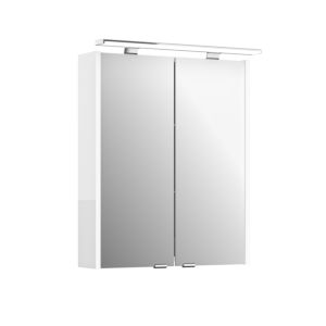 Artiqua Spiegelschrank 812E4560 600mm, weiß glanz, 2 Türen, LED Aufsatzleuchte