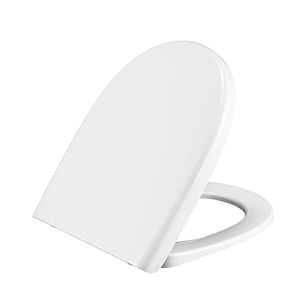 Pressalit toilet seat 760000-DA7999 white, fixed hinge DA7, with automatic lowering, with cover
