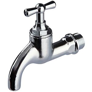 Seppelfricke Sepp outlet valve 0000008 DN 15, with T-handle upper part, chrome-plated brass