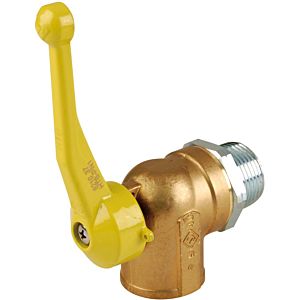 Aalberts SEPP gas corner ball valve 0004050 DN 25, R 1 x Rp 1, for two-pipe gas meters, brass