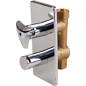 Seppelfricke Sepp fitting combination 0016560 DN 15, chrome-plated brass, with wall connection elbow, Check Valves ventilator, match0, hose screw connection