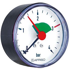 Afriso Manometer 0-4 bar, waagerecht 63915 Gehäuse 63mm Durchmesser, 1/4" Anschluss