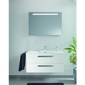 Artiqua series 843 bathroom furniture block with LED mirror cabinet 843B231087 100cm, with ceramic washbasin and vanity unit white high gloss