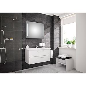 Artiqua 808 ensemble meubles salle de bain avec miroir lumineux LED 80811091005 , blanc brillant, 100 cm