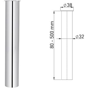 Abgangsrohr 32 x 250 mm verchromt