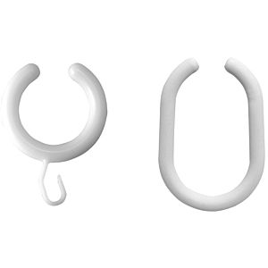 ASW shower curtain ring 189010 Ø 32 mm, plastic white, open at the top