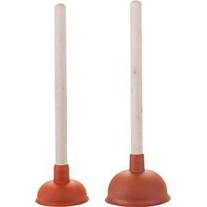 Spout cleaner Pümpel suction bell 115 mm, with wooden handle 35 cm, rubber