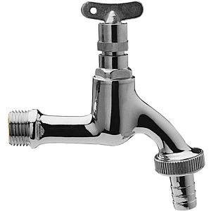 ASW outlet valve 422607 1/2&quot;, bright chrome-plated brass, socket wrench, hose connection