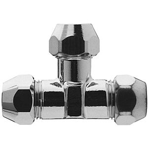 Universal T-fitting 451410 chrome-plated brass, 3/8 &quot;x10mm, with 3 pinches