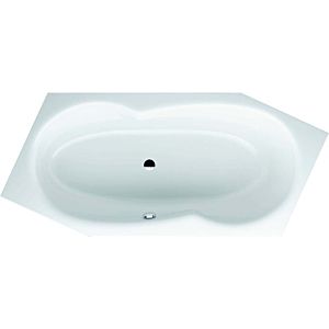 BetteMetric bath 6841000P, white GlasurPlus 206 x 90 cm, foot end on the left, overflow in front