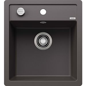 Blanco sink 518847 45.5 x 50 cm, PuraDur rock gray, drain remote control with rotary control