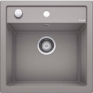 Blanco sink 518522 51.5 x 51 cm, PuraDur alumetallic, drain remote control with rotary control