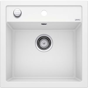 Blanco sink 518524 51.5 x 51 cm, PuraDur white, drain remote control with rotary control