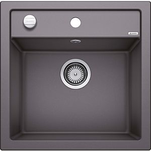 Blanco sink 518848 51.5 x 51 cm, PuraDur rock gray, drain remote control with rotary control
