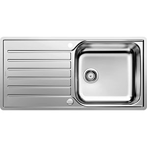 Blanco sink 519709 100 x 50 cm, Stainless Steel brush finish, reversible, with drain remote control with rotary control