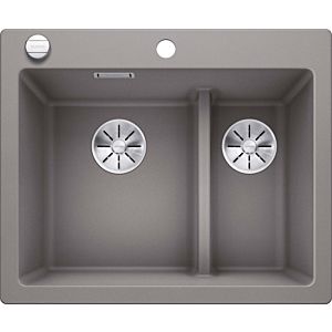 Blanco Pleon 6 Silgranit sink 523698 61.5 x 51 cm, aluminum metallic, reversible, drain remote control with rotary control