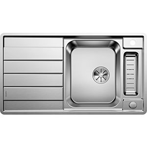 Blanco sink 522103 91.5 x 51 cm, Stainless Steel silk gloss, reversible, drain remote control with rotary control
