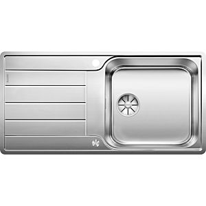 Blanco sink 525327 100 x 50 cm, Stainless Steel brush finish, reversible, PushControl drain remote control