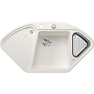 Blanco sink 523660 105.7 x 57.5 cm, PuraDur white, drain remote control with rotary control