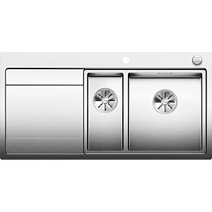 Blanco Divon ii 6 s-if sink 521662 100 x 51 cm, Stainless Steel silk gloss, right, drain remote control with rotary control