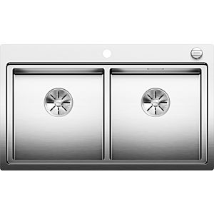 Blanco Divon ii 8-if sink 521663 86 x 51 cm, Stainless Steel silk gloss, drain remote control with rotary control