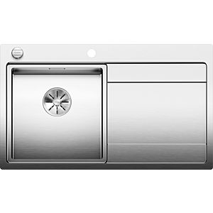 Blanco Divon ii 45 s-if sink 521657 86 x 51 cm, Stainless Steel silk gloss, left, drain remote control with rotary control