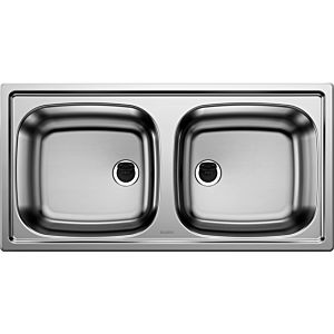 Blanco built-in double sink 500372 86 x 43.5 cm, Stainless Steel , reversible, without drain surface