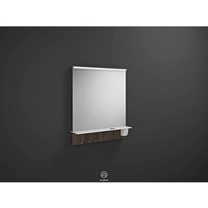 Eqio illuminated mirror SEZQ065F2012 65 x 76.9 x 15 cm, chestnut decor truffle, horizontal LED Burgbad