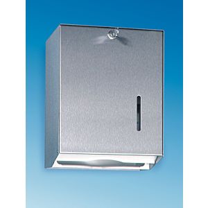 CWS Universal towel dispenser 903110500 anodised aluminium, with cylinder lock, for 750 towels