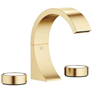 Dornbracht Cyo three-hole fitting 20710811-28 for washbasin, projection 133mm, with waste fitting, brushed brass