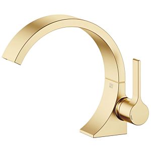 Dornbracht Cyo single lever mixer 33505811-28 for wash basin, projection 177mm, with waste fitting, brushed brass