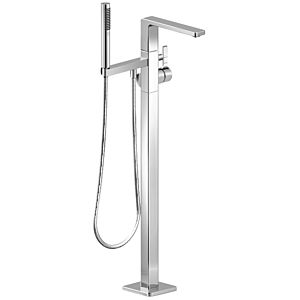 Dornbracht Lulu single lever bath mixer 25863710-06 with stand pipe, with shower set, matt platinum