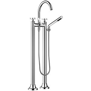 Dornbracht Vaia two-hole bath mixer 25943809-28 free-standing, with shower set, brushed brass