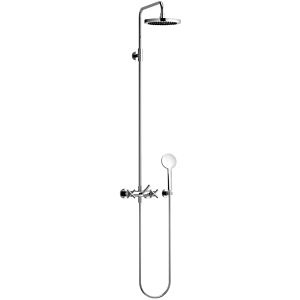 Dornbracht Tara. shower set 26633892-00 with two-hand shower mixer, projection of standing shower 420 mm, chrome