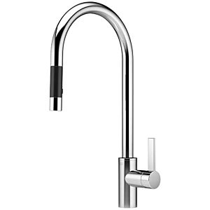 Dornbracht Tara Ultra single-lever sink mixer 33870875-06, pull-out, with shower function, projection 240 mm, matt platinum