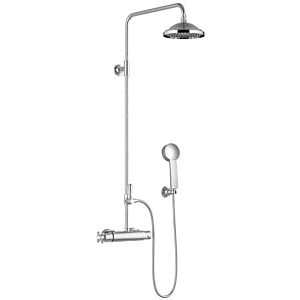 Dornbracht Madison shower set 34459360-99 with shower thermostat, projection standing shower 420 mm, dark platinum matt