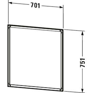 Duravit L-Cube cadre d&#39;installation LC968500000 70 xx 2000 cm, avec LED tactile