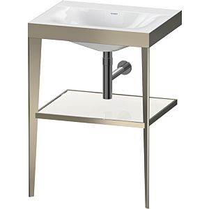 Duravit XViu washbasin combination XV4714NB185 60 x 48 cm, without tap hole, white high gloss, with metal console, matt champagne