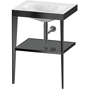 Duravit XViu washbasin combination XV4714NB289 60 x 48 cm, without tap hole, flannel gray high gloss, with metal console, matt black