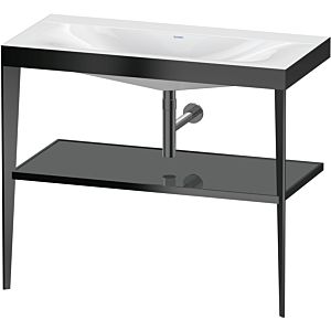 Duravit XViu washbasin combination XV4716NB289 100 x 48 cm, without tap hole, flannel gray high gloss, with metal console, matt black